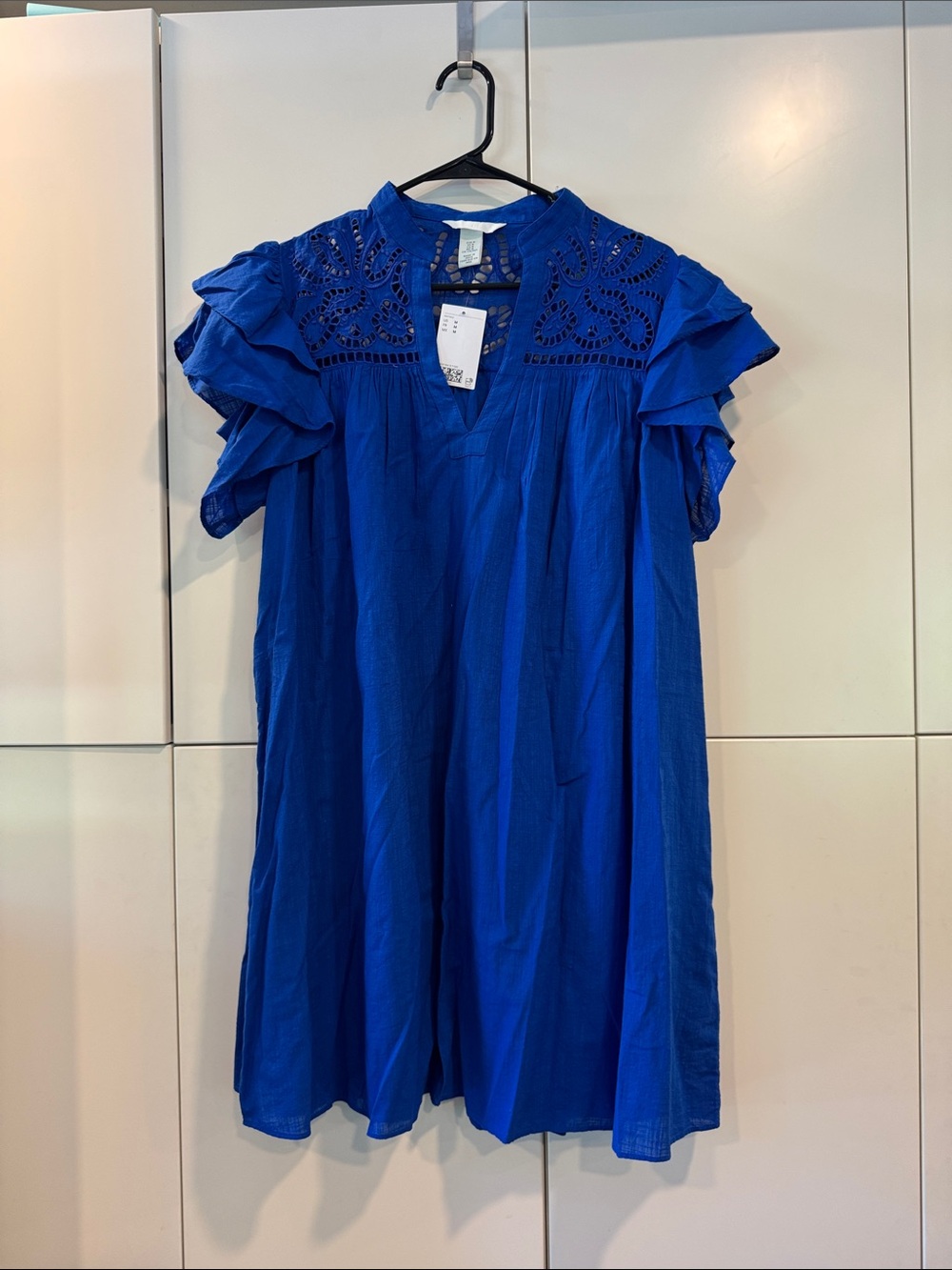 NWT H&M Cobalt Blue Eyelet Cotton Tunic szM